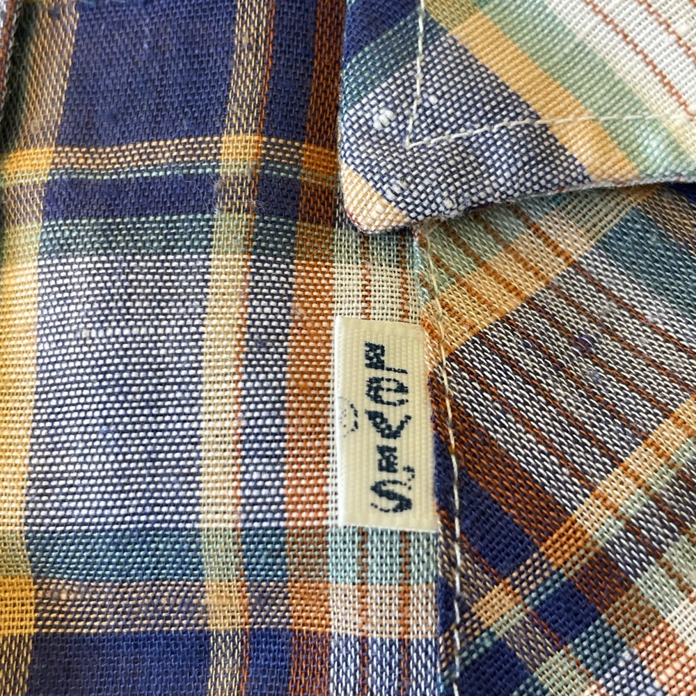 Levi's Vintage 70's White Tab Western Workwear Pearl Snap Plaid Shirt Medium - Picture 9 of 9